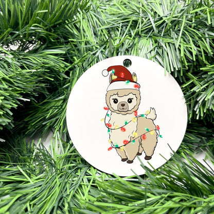 Merry Llama bauble, christmas ornament, christmas bauble, family ornament