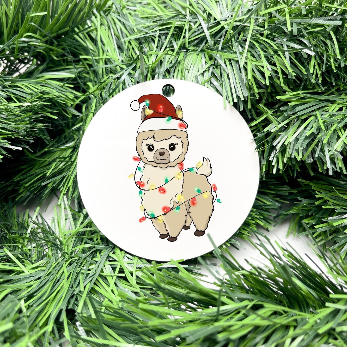 Merry Llama bauble, christmas ornament, christmas bauble, family ornament