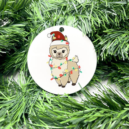 Merry Llama bauble, christmas ornament, christmas bauble, family ornament