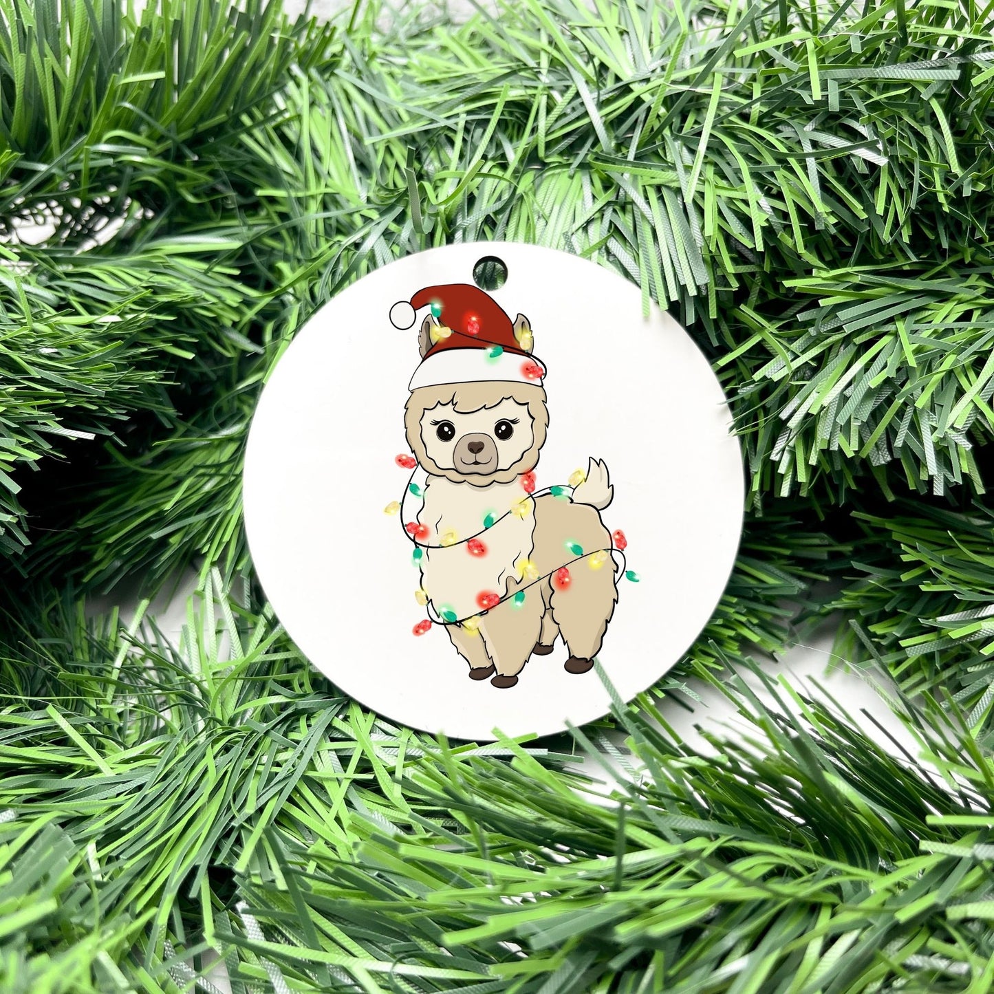 Merry Llama bauble, christmas ornament, christmas bauble, family ornament