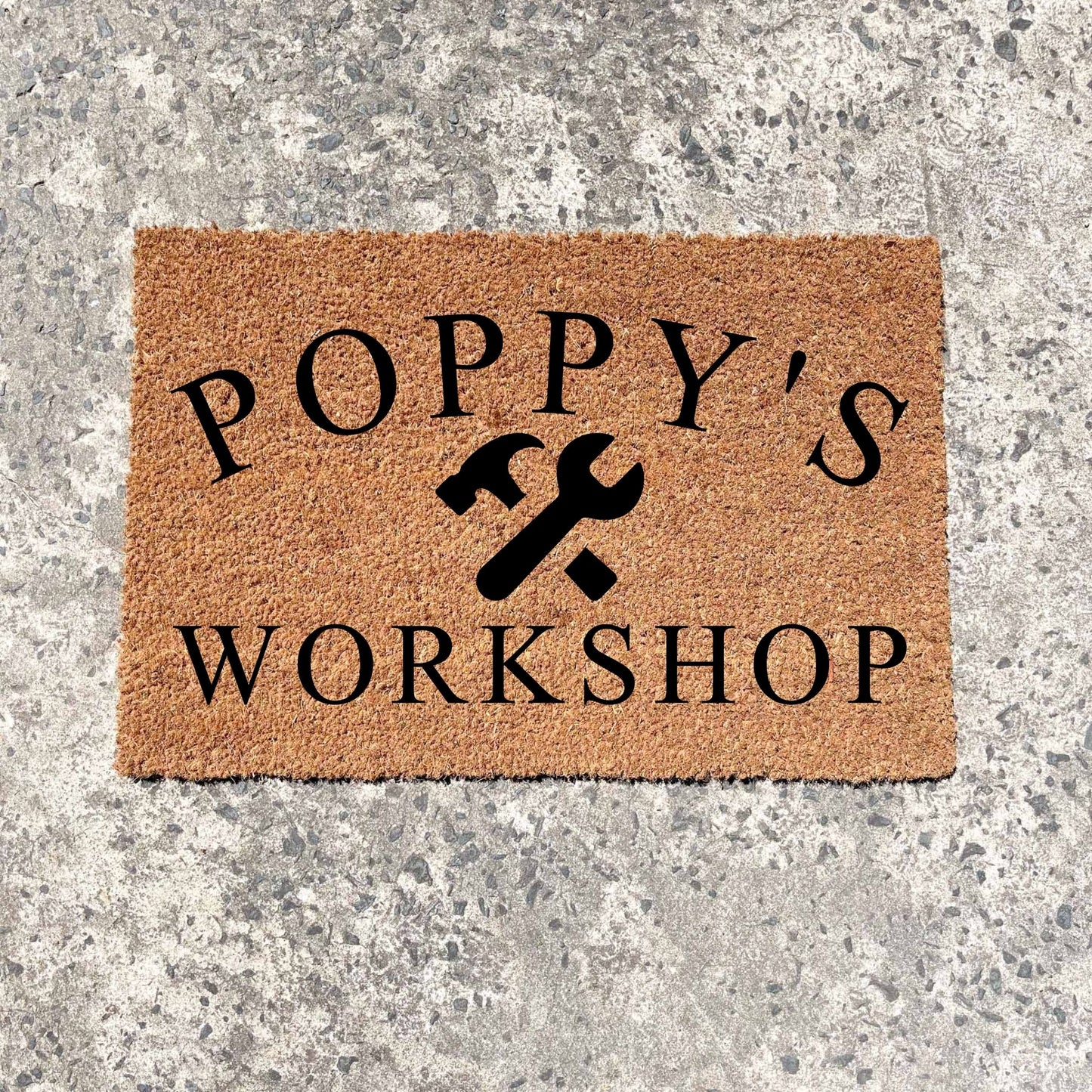 Poppy's Workshop doormat, fathers day gift, gifts for him, birthday gift, dad doormat, grandpa doormat