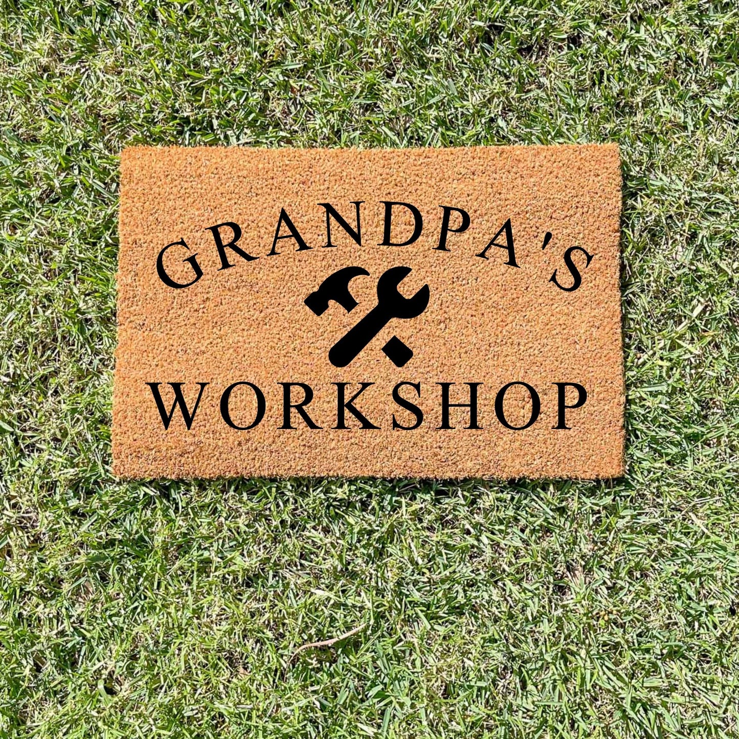 Grandpa's Workshop doormat, fathers day gift, gifts for him, birthday gift, dad doormat, grandpa doormat