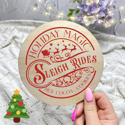 Sleigh Rides Sign, Seasonal Decor, Holidays decor, Christmas Decor, festive decorations c18