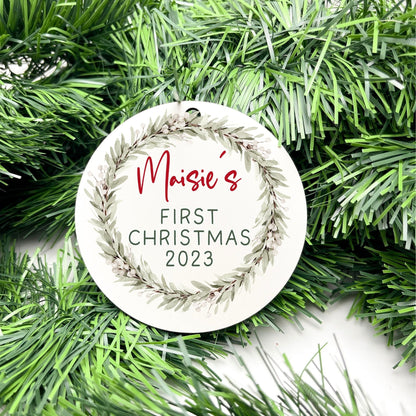 Personalised First Christmas bauble, Baby Keepsake, baby bauble, Custom Ornament, First Holiday ornament, baby first christmas ornament