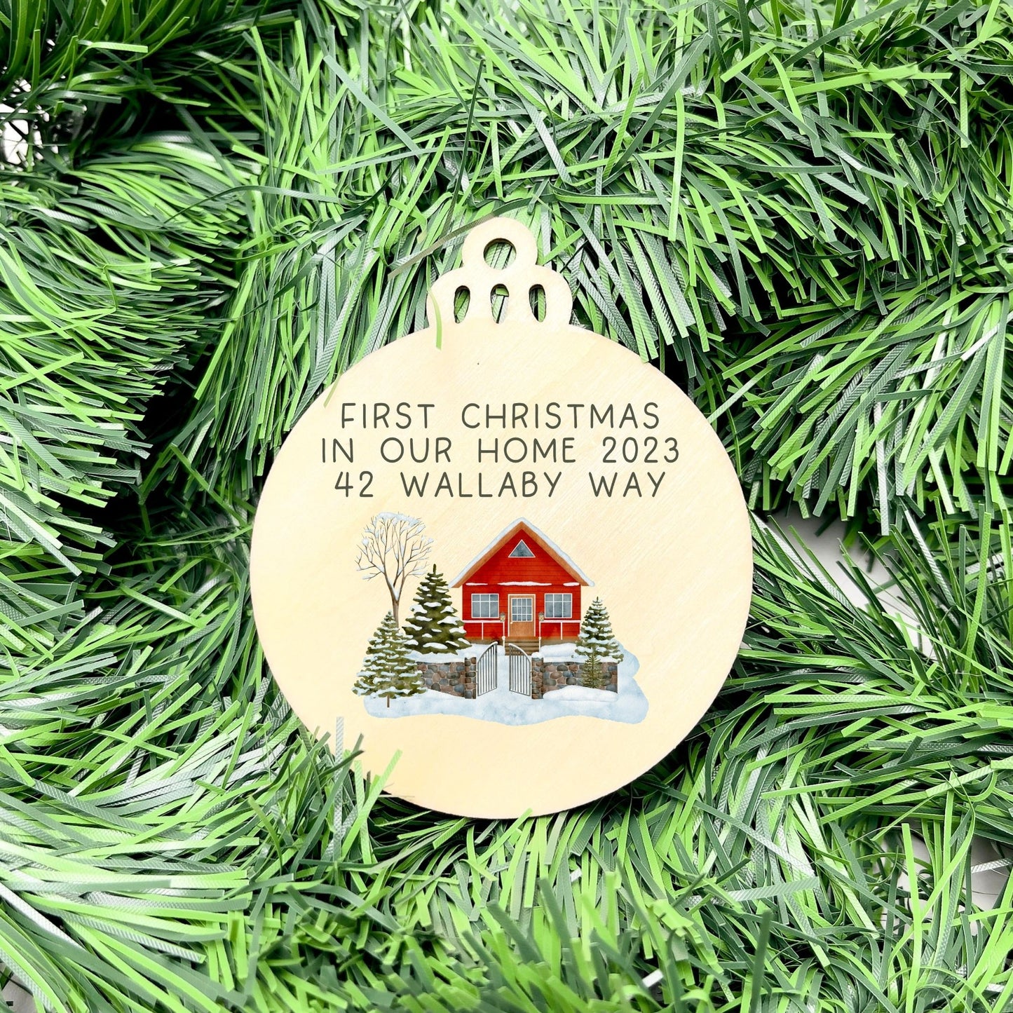 Personalised first Christmas in new home bauble, Housewarming Ornament, Cozy Home Decoration, new home bauble, holiday decor, christmas tree