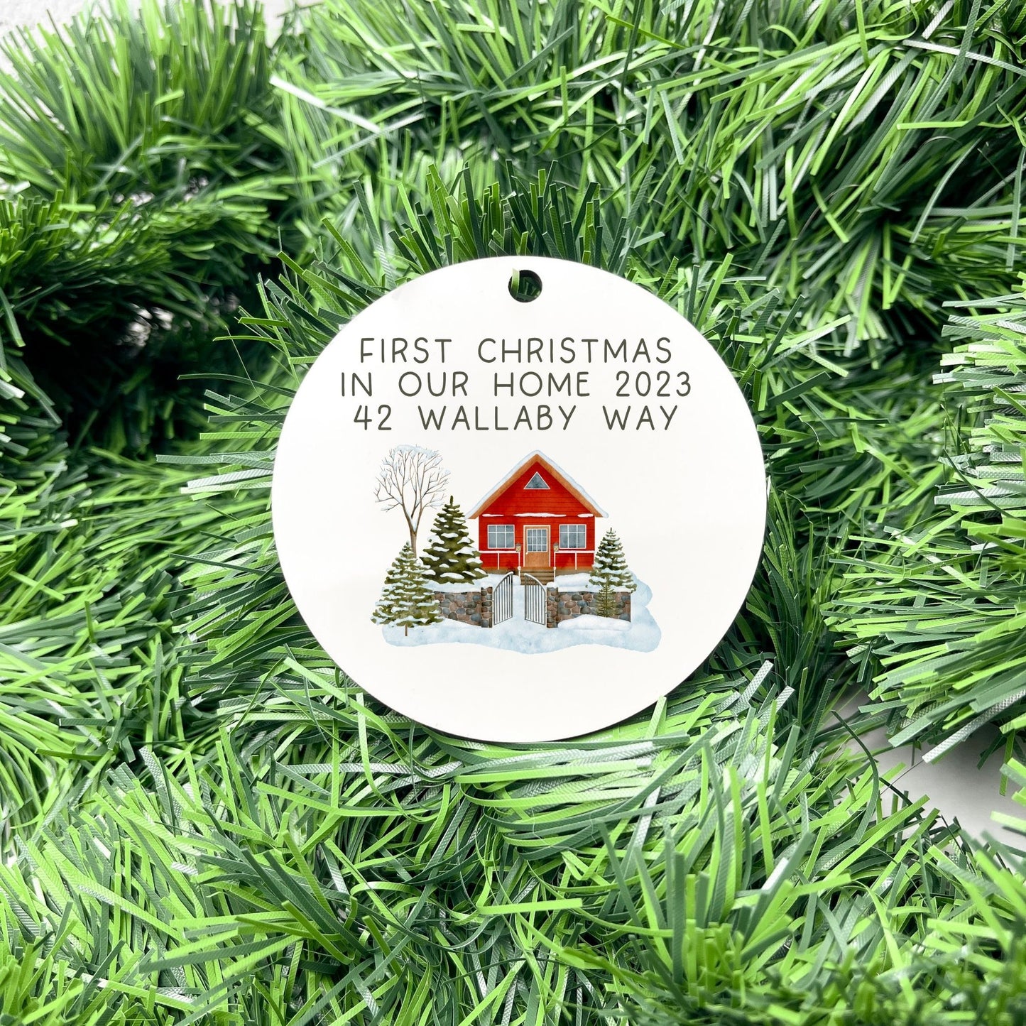 Personalised first Christmas in new home bauble, Housewarming Ornament, Cozy Home Decoration, new home bauble, holiday decor, christmas tree