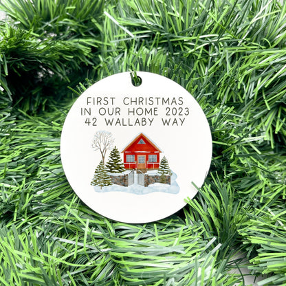 Personalised first Christmas in new home bauble, Housewarming Ornament, Cozy Home Decoration, new home bauble, holiday decor, christmas tree