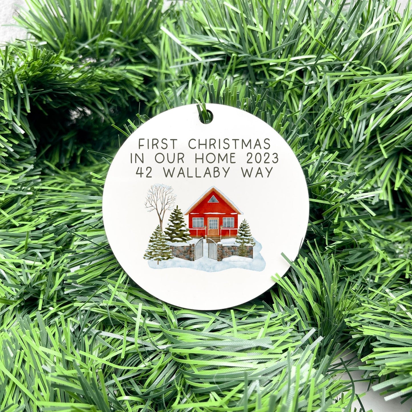 Personalised first Christmas in new home bauble, Housewarming Ornament, Cozy Home Decoration, new home bauble, holiday decor, christmas tree