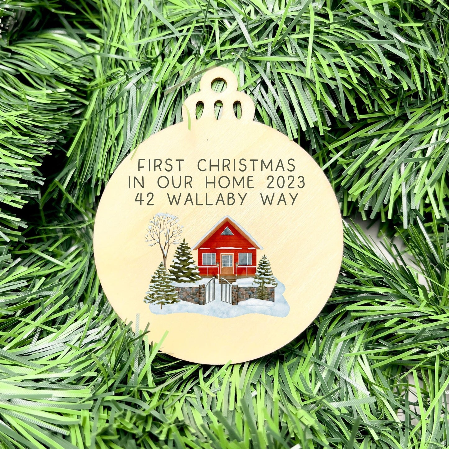 Personalised first Christmas in new home bauble, Housewarming Ornament, Cozy Home Decoration, new home bauble, holiday decor, christmas tree