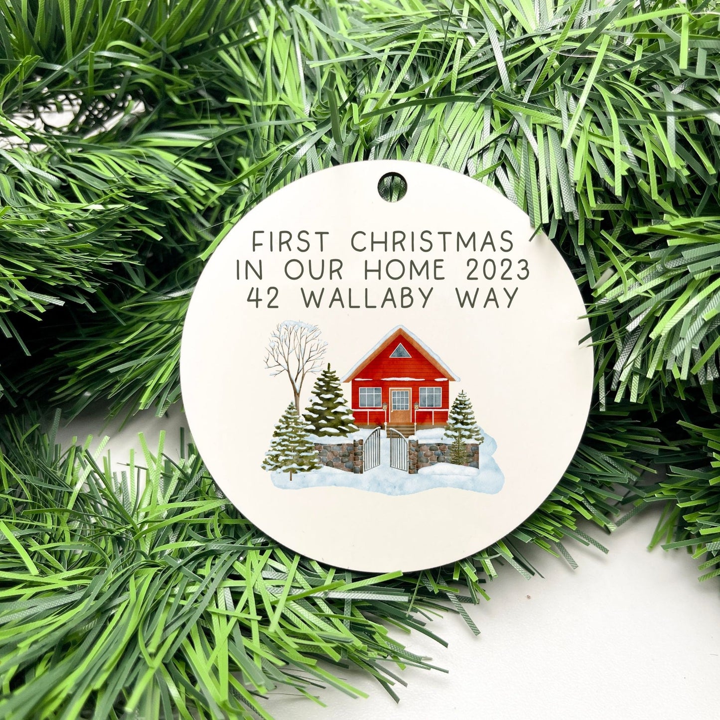 Personalised first Christmas in new home bauble, Housewarming Ornament, Cozy Home Decoration, new home bauble, holiday decor, christmas tree