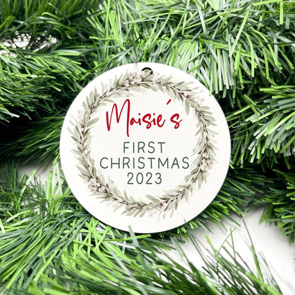 Personalised First Christmas bauble, Baby Keepsake, baby bauble, Custom Ornament, First Holiday ornament, baby first christmas ornament