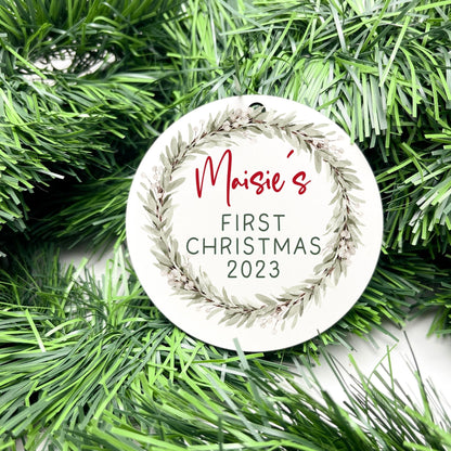 Personalised First Christmas bauble, Baby Keepsake, baby bauble, Custom Ornament, First Holiday ornament, baby first christmas ornament