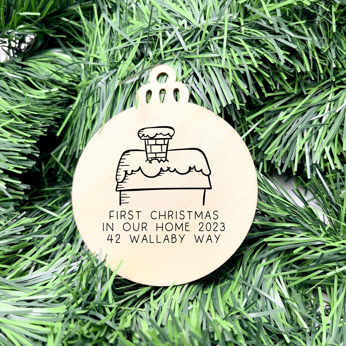 Personalised first Christmas in new home bauble, Housewarming Ornament, Cozy Home Decoration, new home bauble, holiday decor, christmas tree