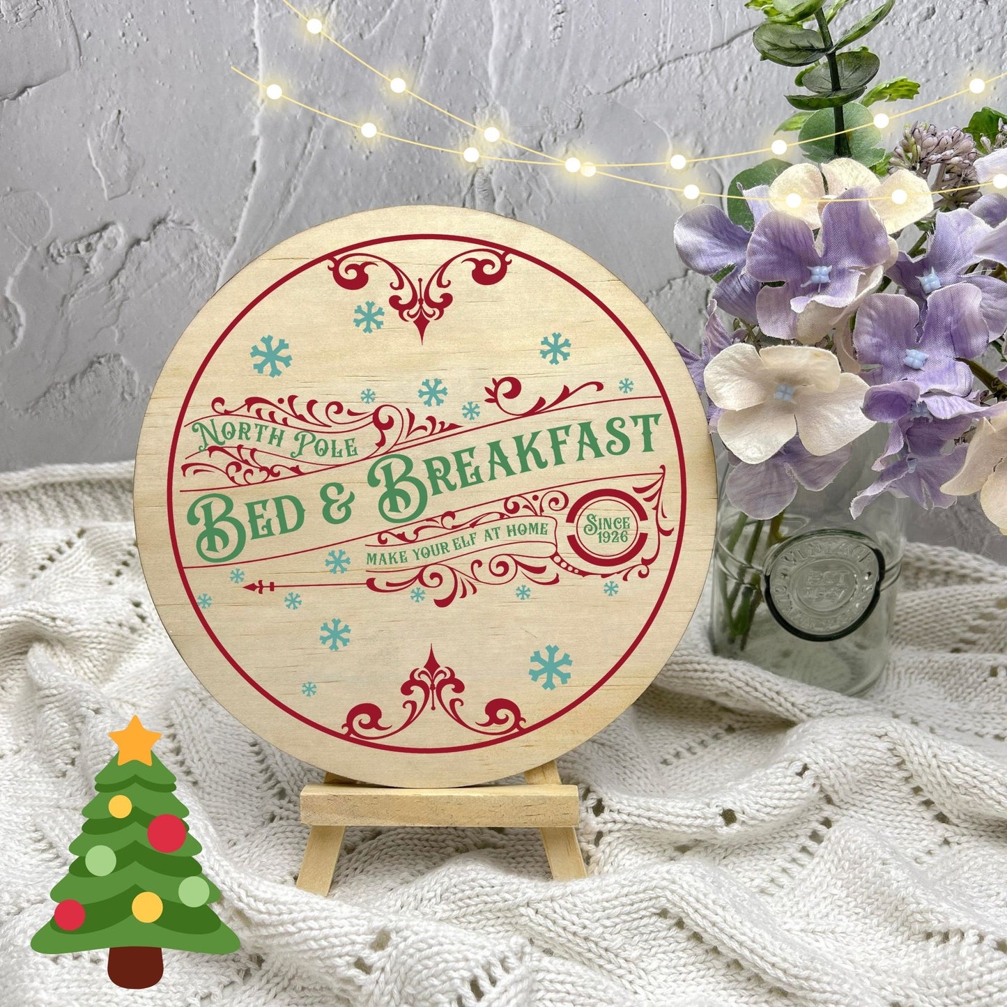 Christmas bed and breakfast Sign, Seasonal Decor, Holidays decor, Christmas Decor, festive decorations c6