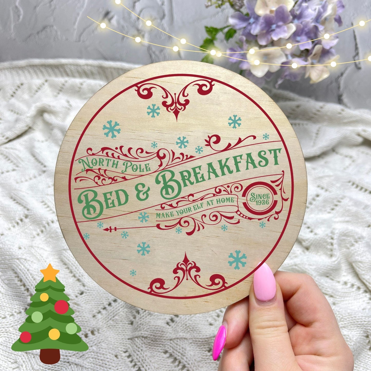 Christmas bed and breakfast Sign, Seasonal Decor, Holidays decor, Christmas Decor, festive decorations c6