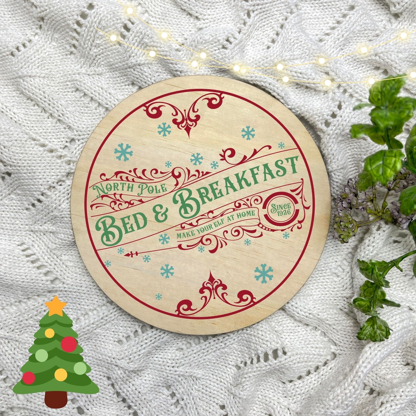 Christmas bed and breakfast Sign, Seasonal Decor, Holidays decor, Christmas Decor, festive decorations c6