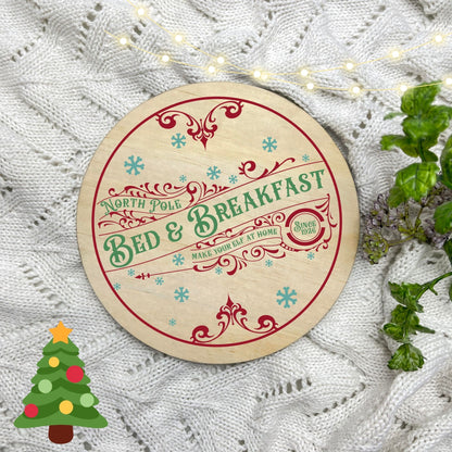 Christmas bed and breakfast Sign, Seasonal Decor, Holidays decor, Christmas Decor, festive decorations c6