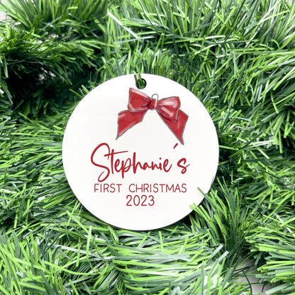 Personalised First Christmas bauble, Baby Keepsake, baby bauble, Custom Ornament, First Holiday ornament, baby first christmas ornament