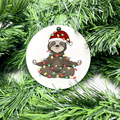 Merry Sloth bauble, christmas ornament, christmas bauble, family ornament