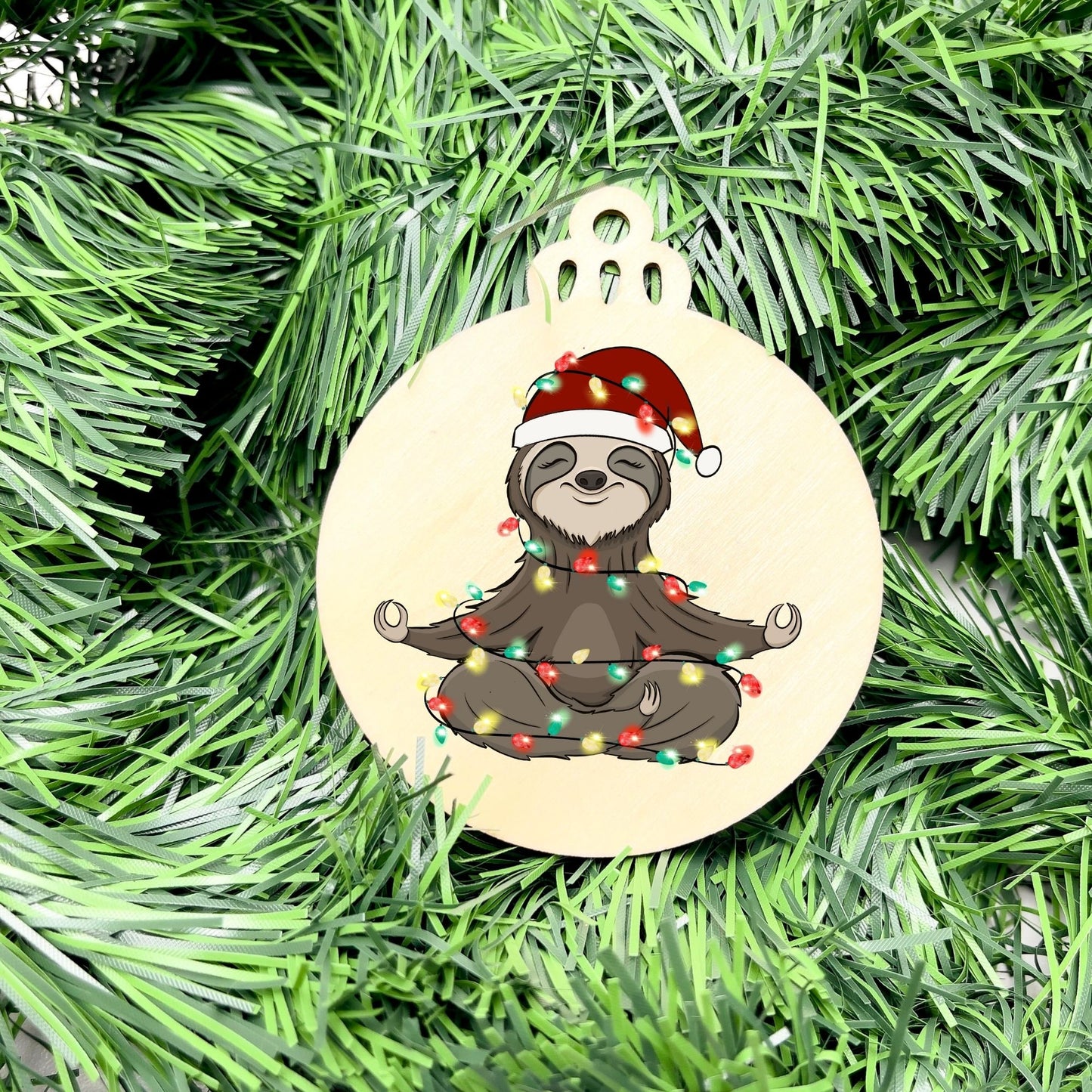 Merry Sloth bauble, christmas ornament, christmas bauble, family ornament