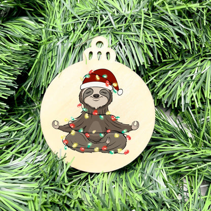 Merry Sloth bauble, christmas ornament, christmas bauble, family ornament