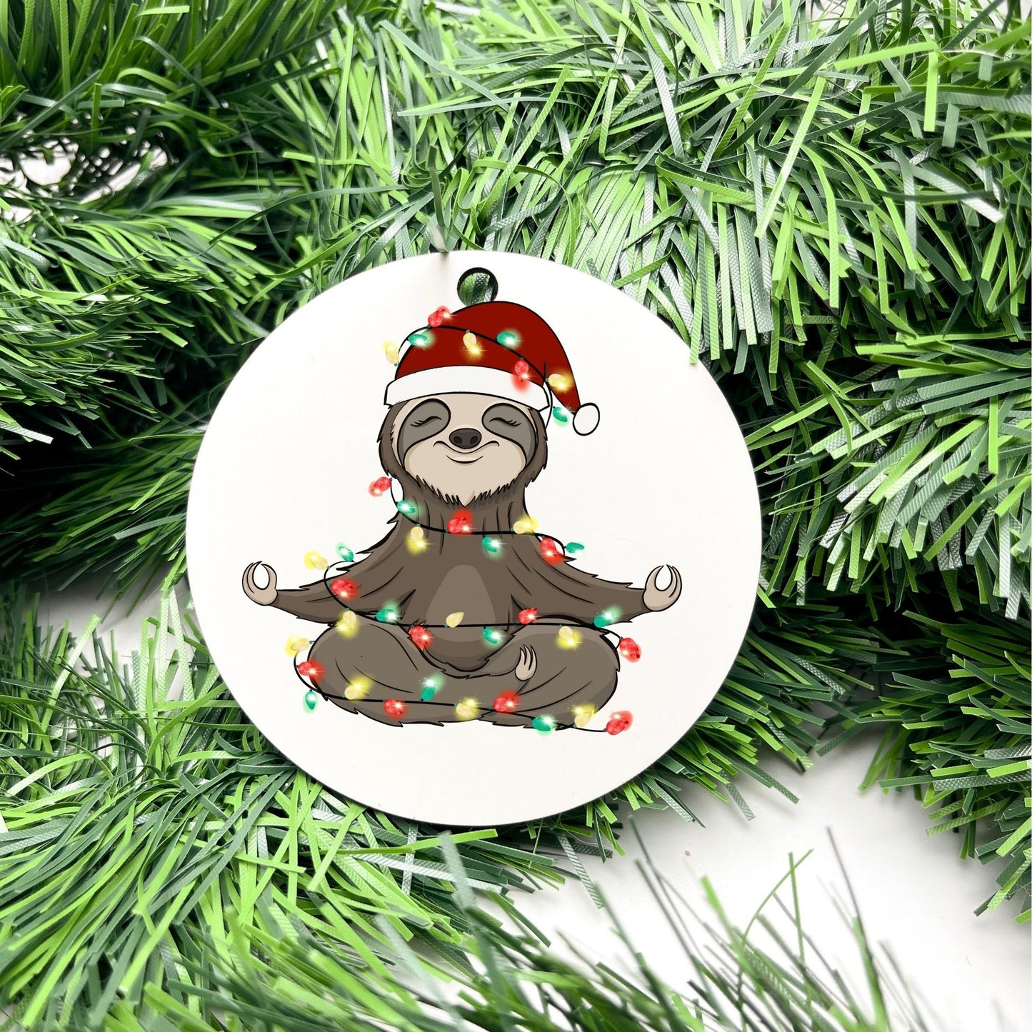 Merry Sloth bauble, christmas ornament, christmas bauble, family ornament