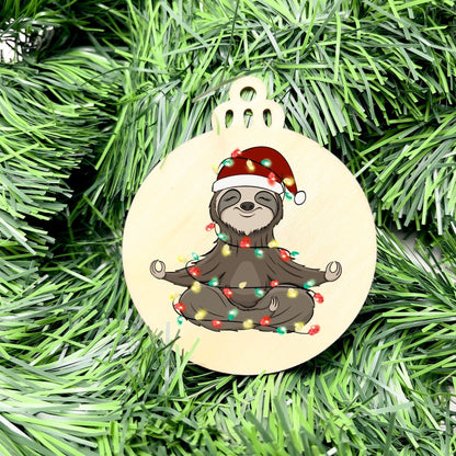 Merry Sloth bauble, christmas ornament, christmas bauble, family ornament