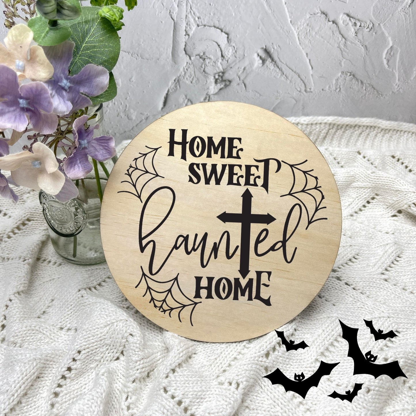 Home sweet haunted home sign, Halloween Decor, Spooky Vibes, hocus pocus sign, trick or treat decor, haunted house h33