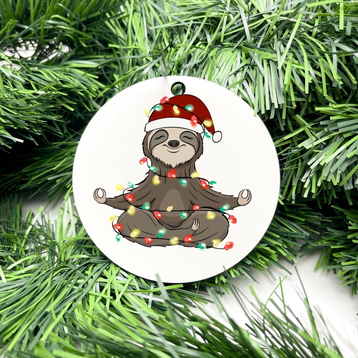 Merry Sloth bauble, christmas ornament, christmas bauble, family ornament