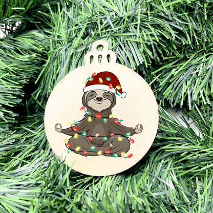 Merry Sloth bauble, christmas ornament, christmas bauble, family ornament