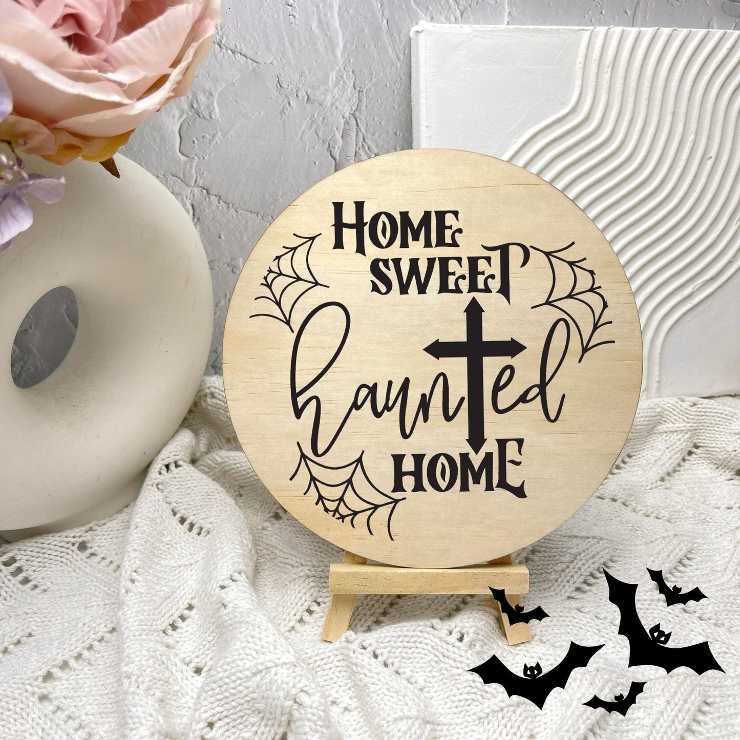 Home sweet haunted home sign, Halloween Decor, Spooky Vibes, hocus pocus sign, trick or treat decor, haunted house h33