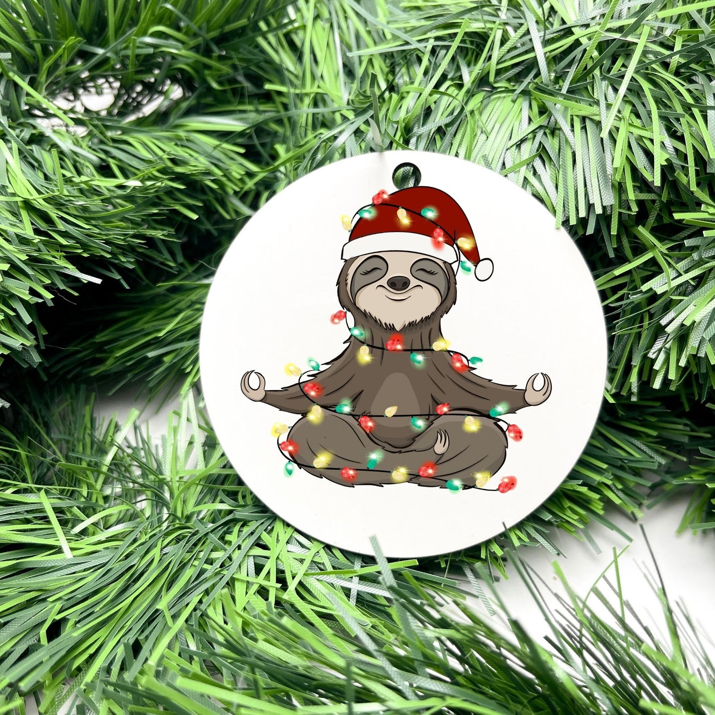 Merry Sloth bauble, christmas ornament, christmas bauble, family ornament