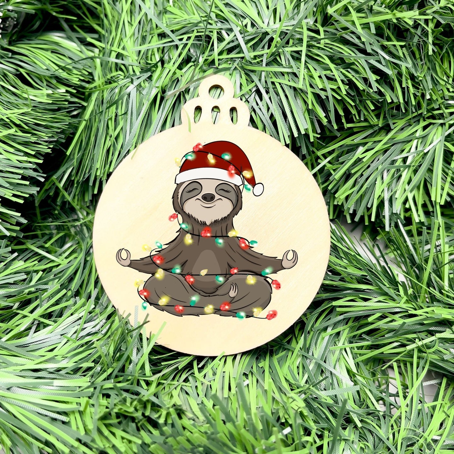 Merry Sloth bauble, christmas ornament, christmas bauble, family ornament