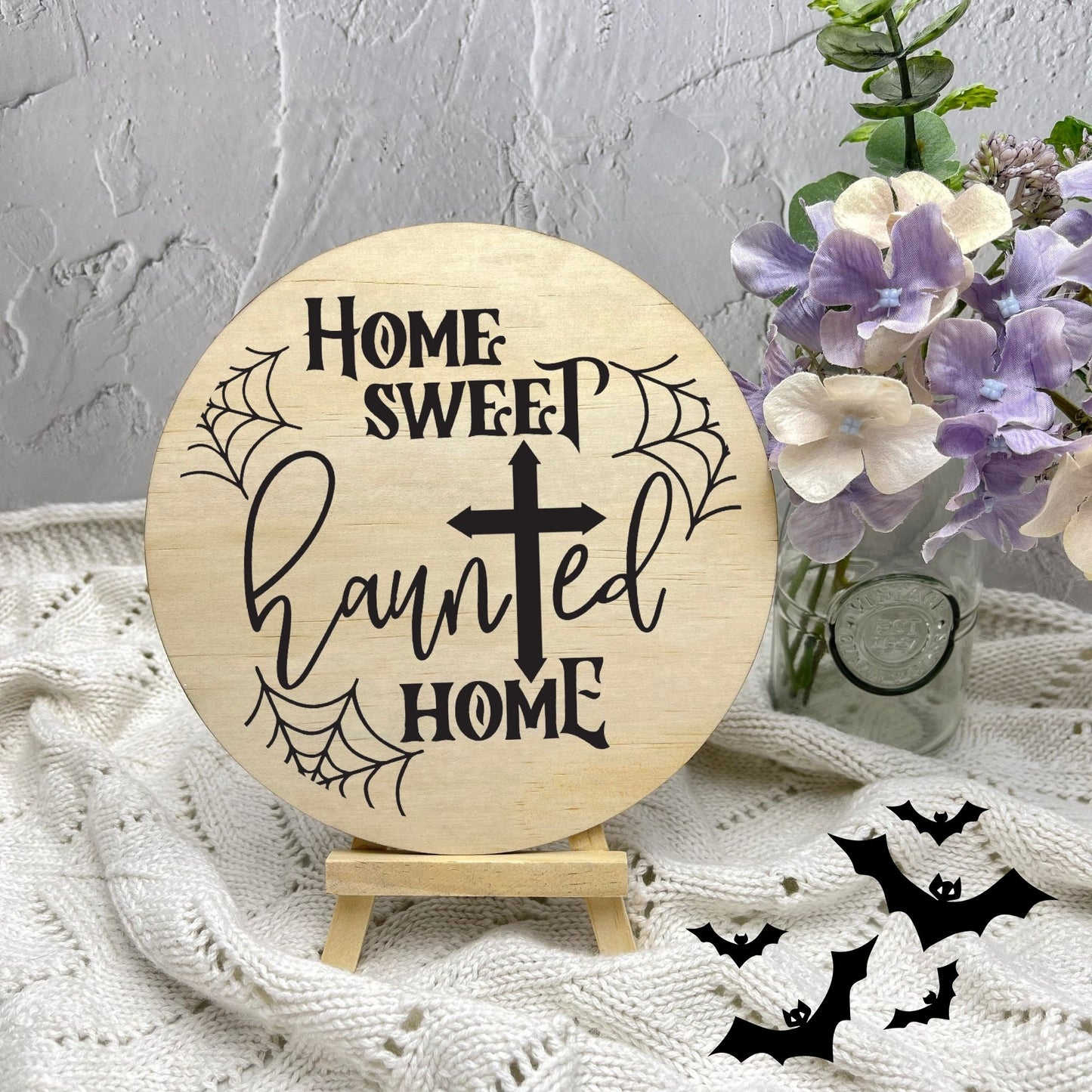 Home sweet haunted home sign, Halloween Decor, Spooky Vibes, hocus pocus sign, trick or treat decor, haunted house h33