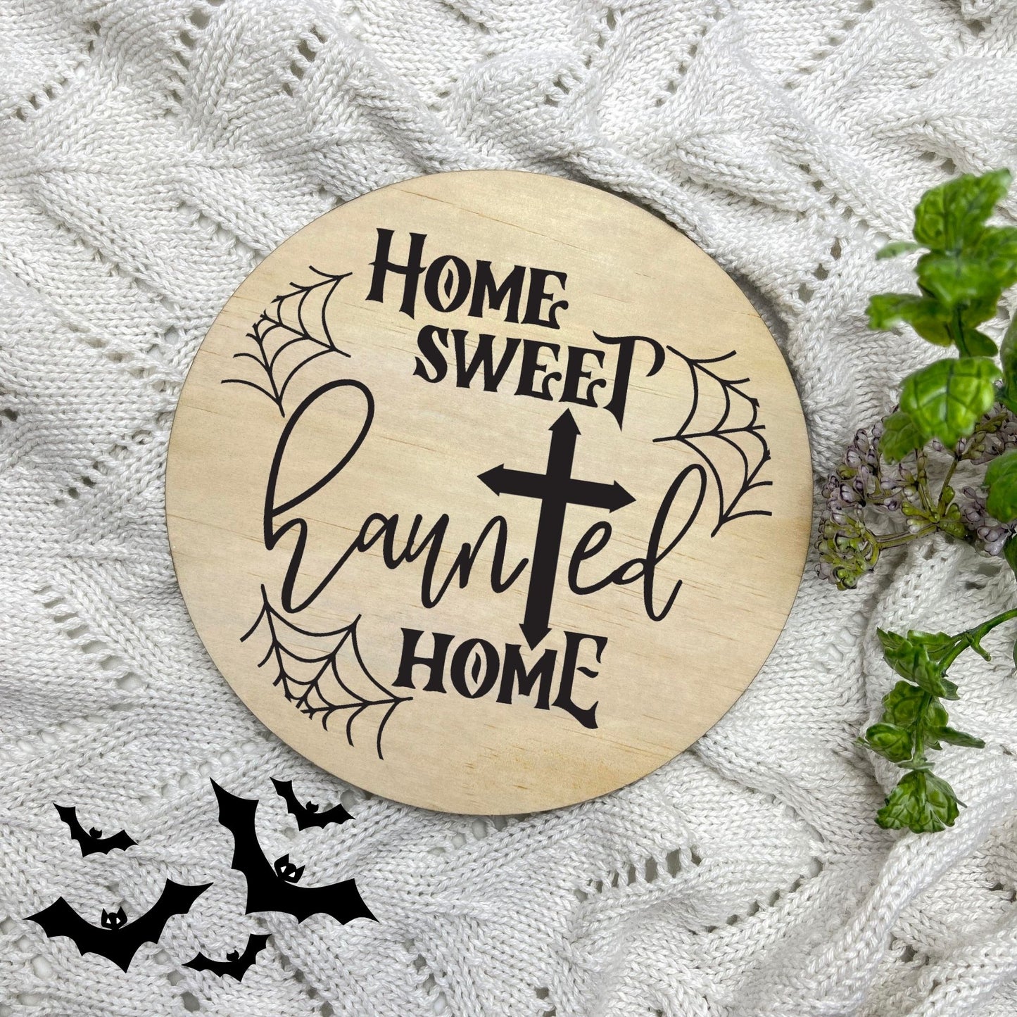 Home sweet haunted home sign, Halloween Decor, Spooky Vibes, hocus pocus sign, trick or treat decor, haunted house h33