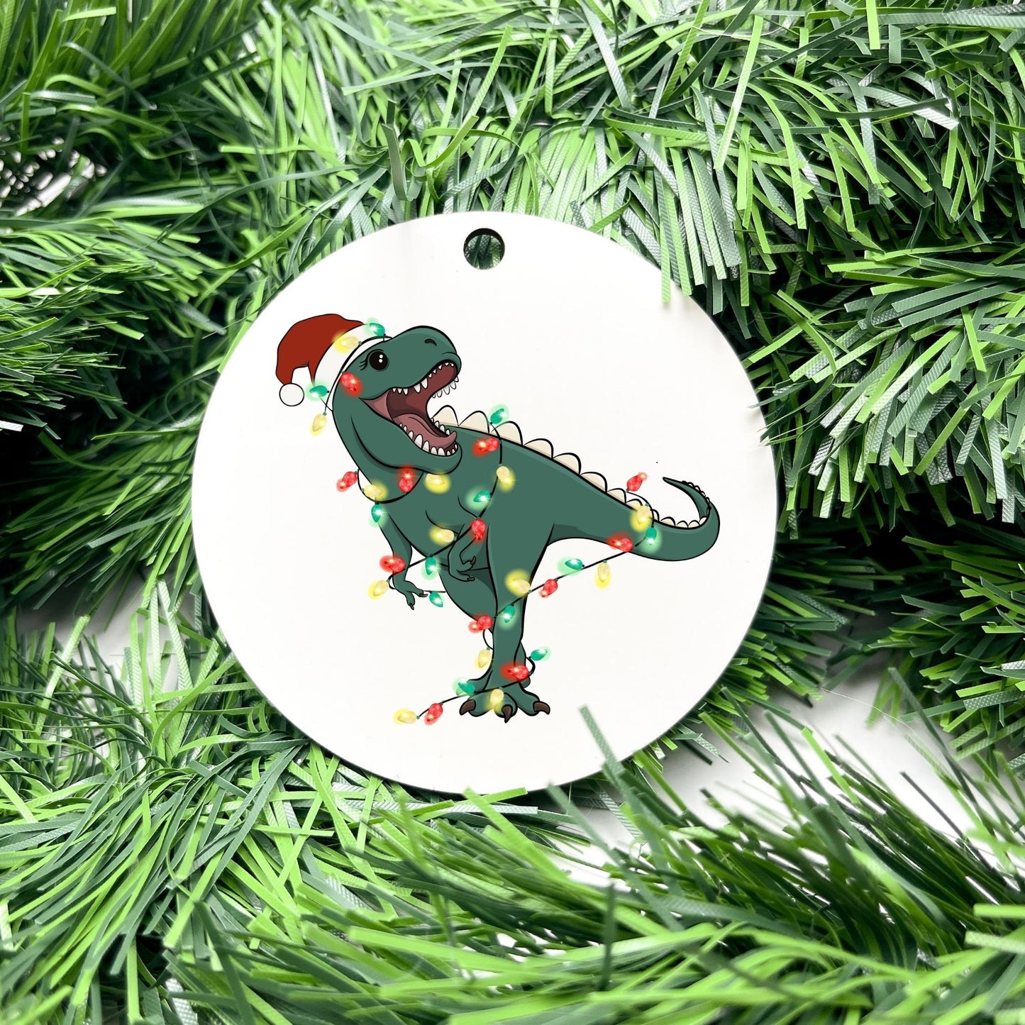 Merry T-Rex bauble, christmas ornament, christmas bauble, family ornament