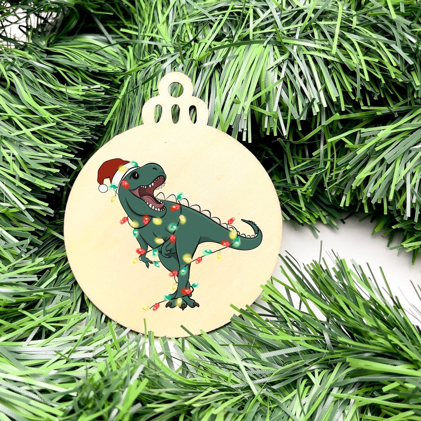 Merry T-Rex bauble, christmas ornament, christmas bauble, family ornament