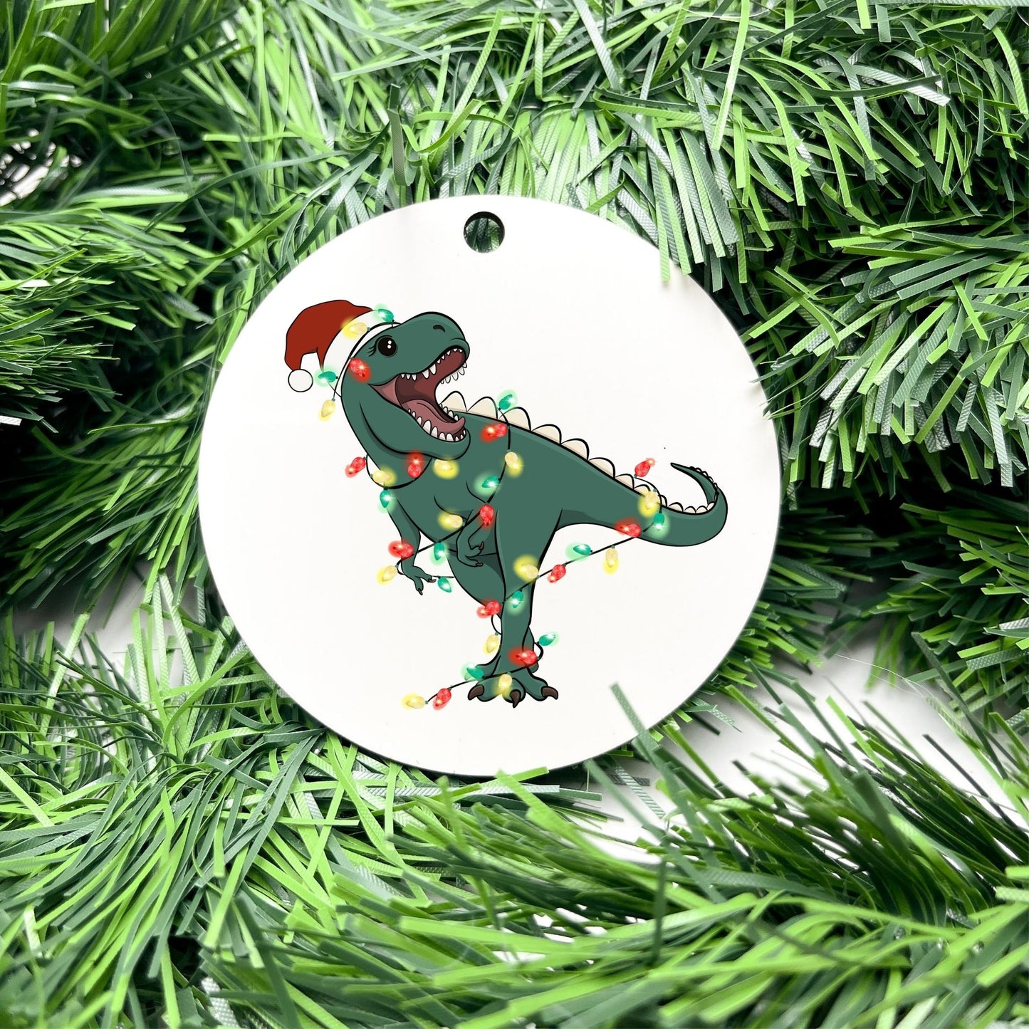 Merry T-Rex bauble, christmas ornament, christmas bauble, family ornament