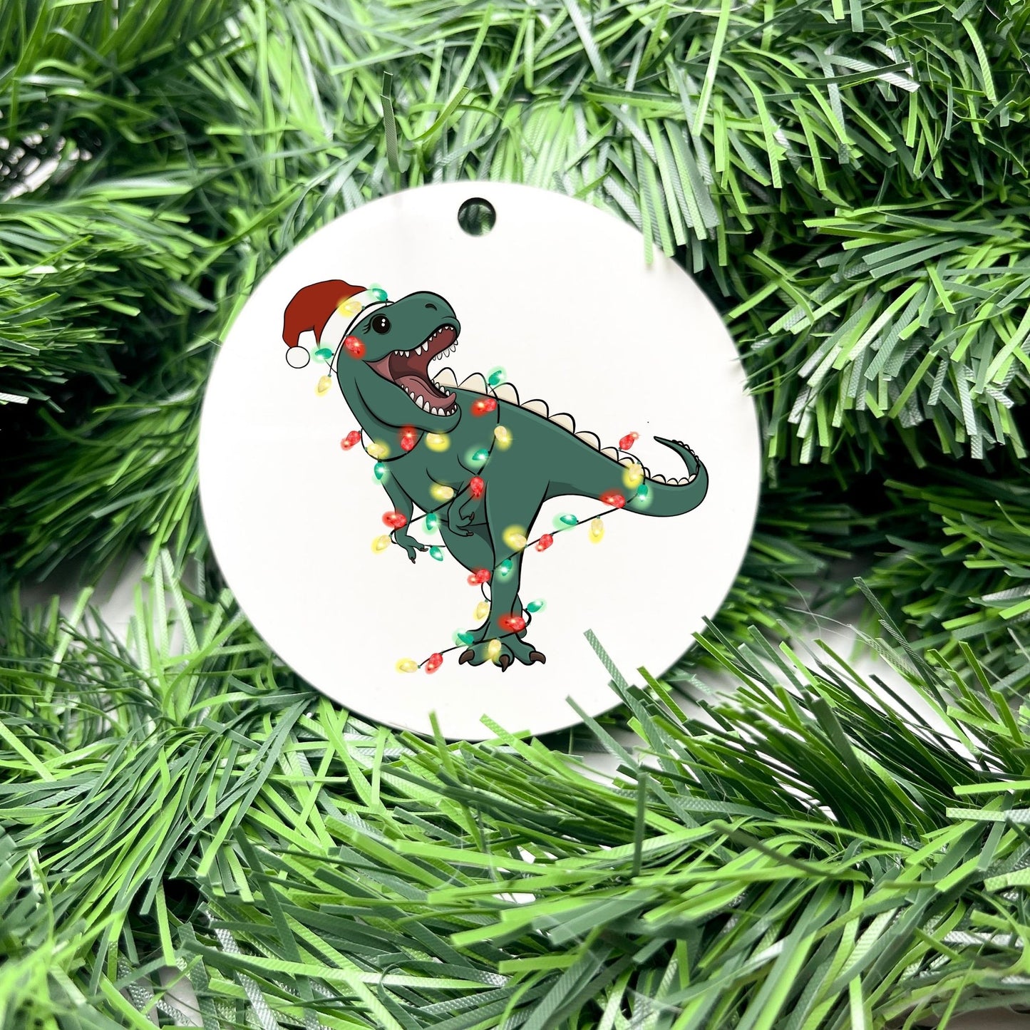 Merry T-Rex bauble, christmas ornament, christmas bauble, family ornament