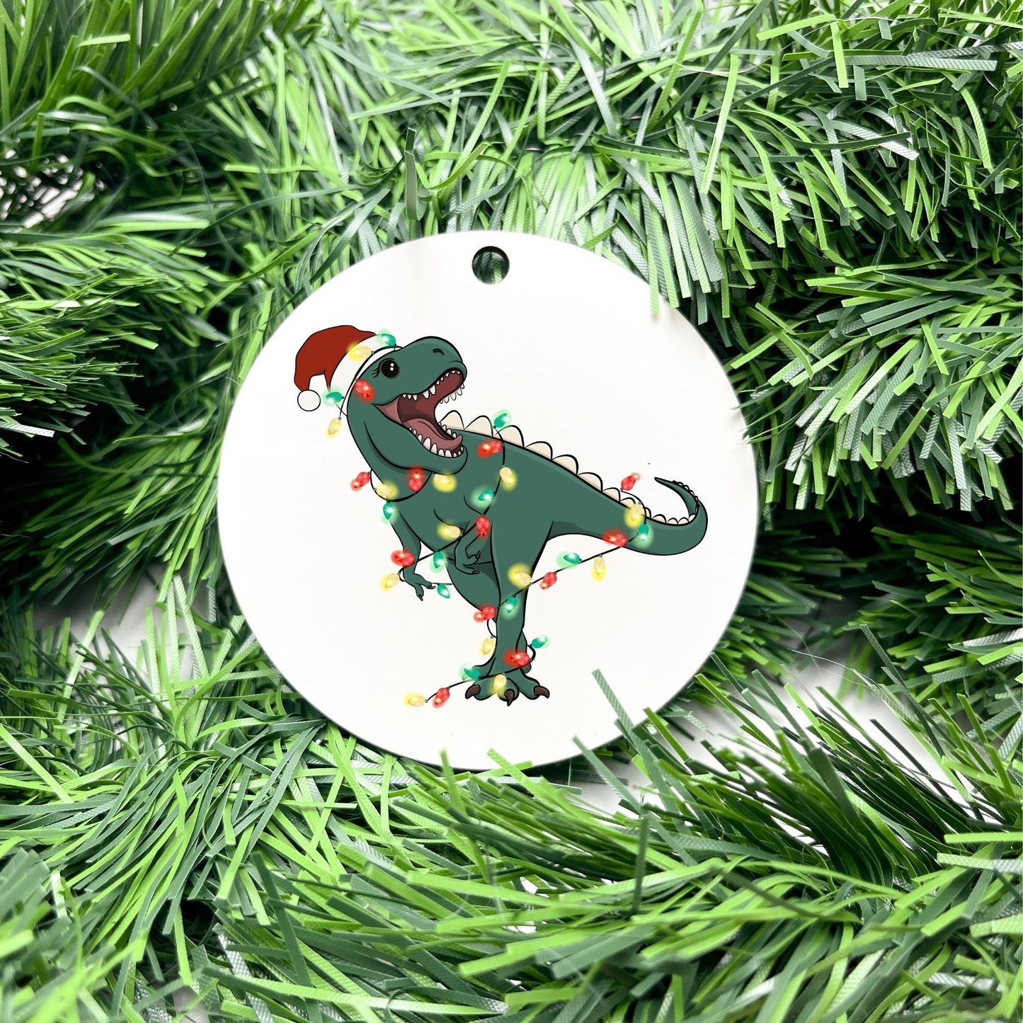 Merry T-Rex bauble, christmas ornament, christmas bauble, family ornament