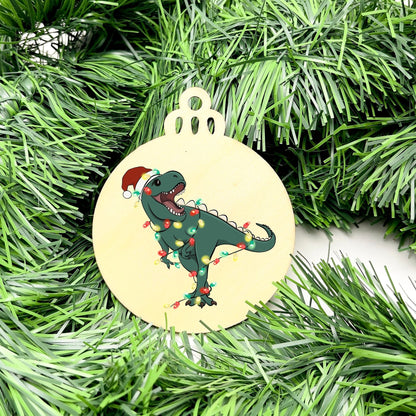 Merry T-Rex bauble, christmas ornament, christmas bauble, family ornament