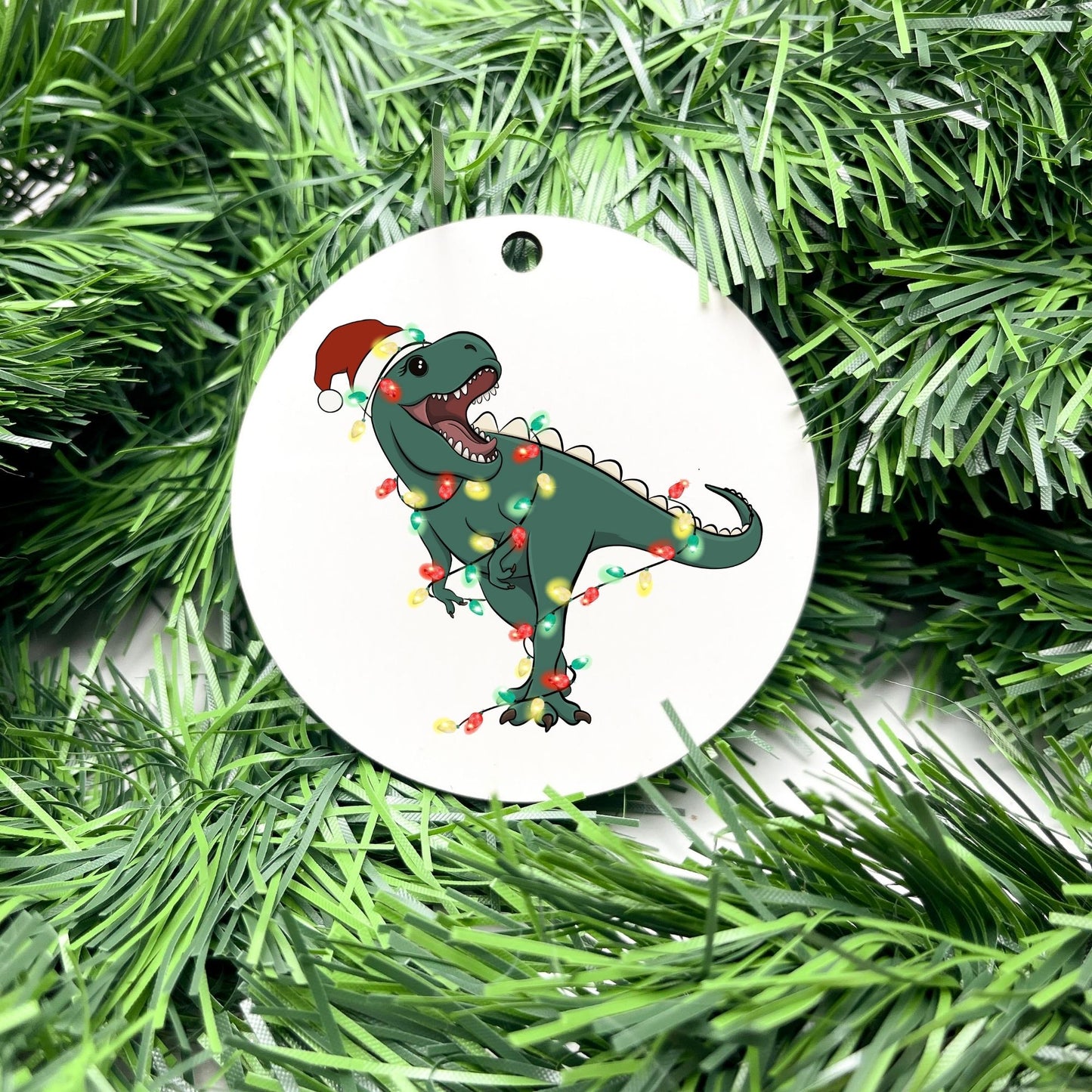 Merry T-Rex bauble, christmas ornament, christmas bauble, family ornament