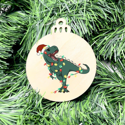 Merry T-Rex bauble, christmas ornament, christmas bauble, family ornament