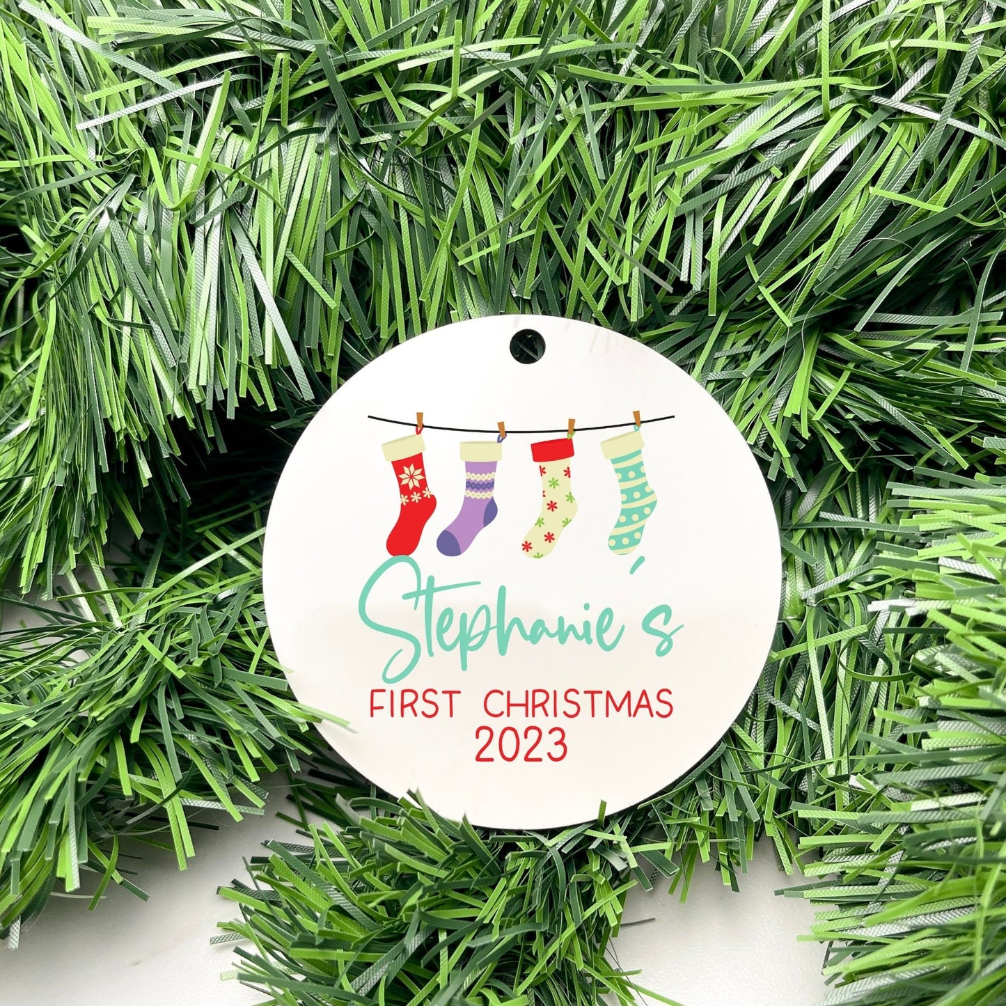 Personalised First Christmas bauble, Baby Keepsake, baby bauble, Custom Ornament, First Holiday ornament, baby first christmas ornament