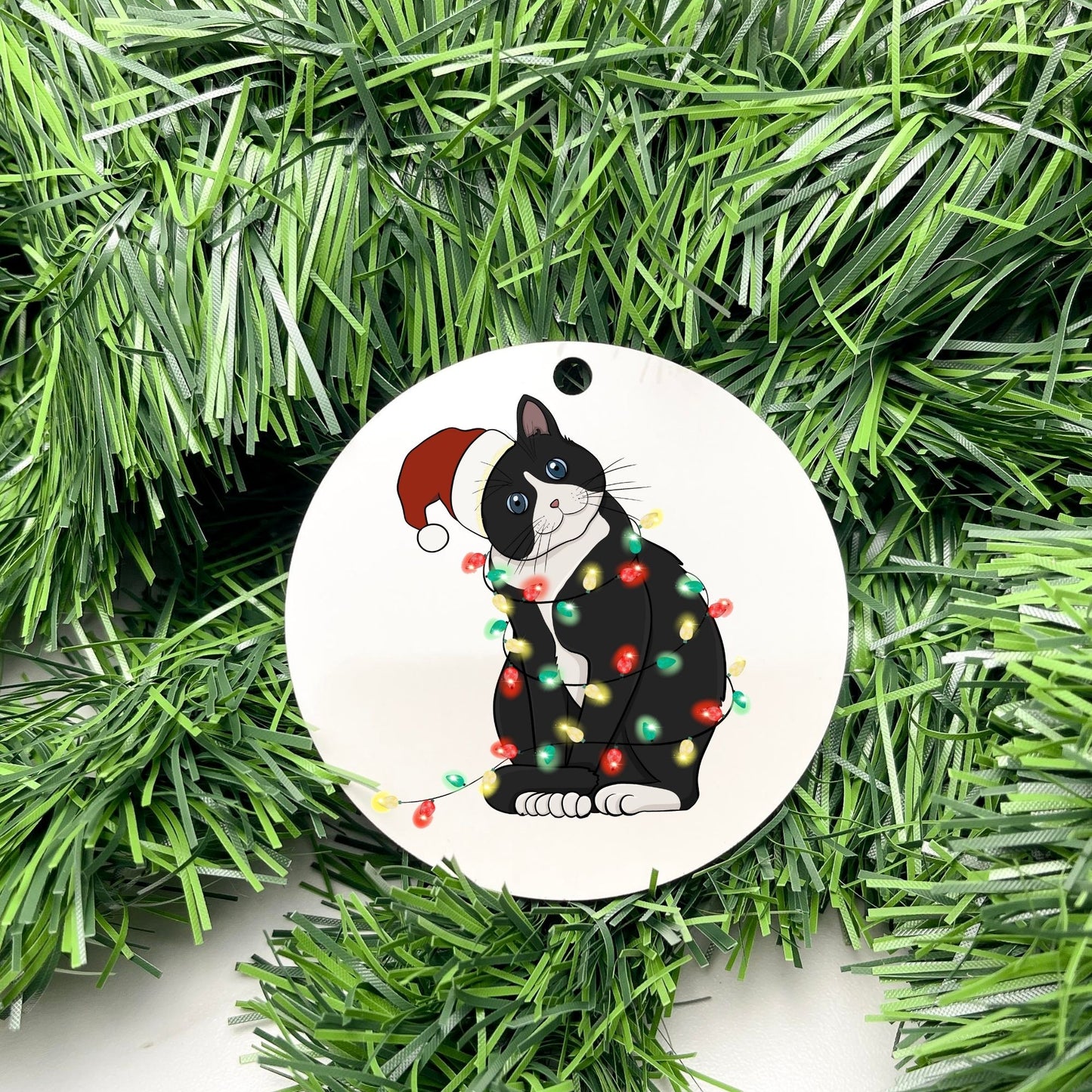 Merry Cat bauble, christmas ornament, christmas bauble, family ornament