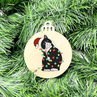 Merry Cat bauble, christmas ornament, christmas bauble, family ornament