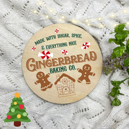 Gingerbread Baking Co Sign, Seasonal Decor, Holidays decor, Christmas Decor, festive decorations c11