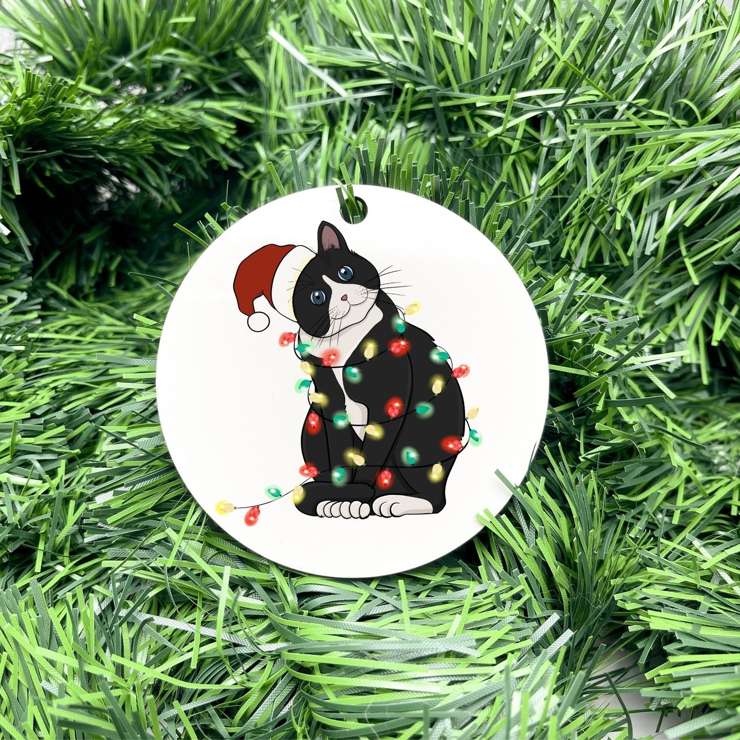 Merry Cat bauble, christmas ornament, christmas bauble, family ornament