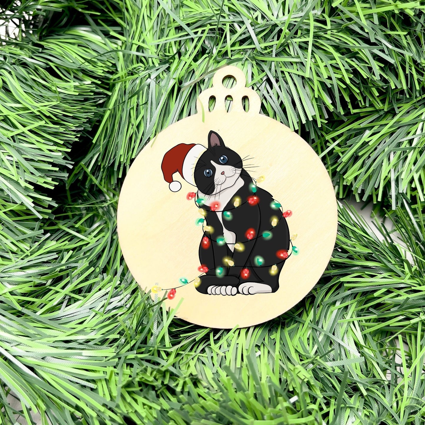 Merry Cat bauble, christmas ornament, christmas bauble, family ornament