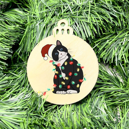 Merry Cat bauble, christmas ornament, christmas bauble, family ornament